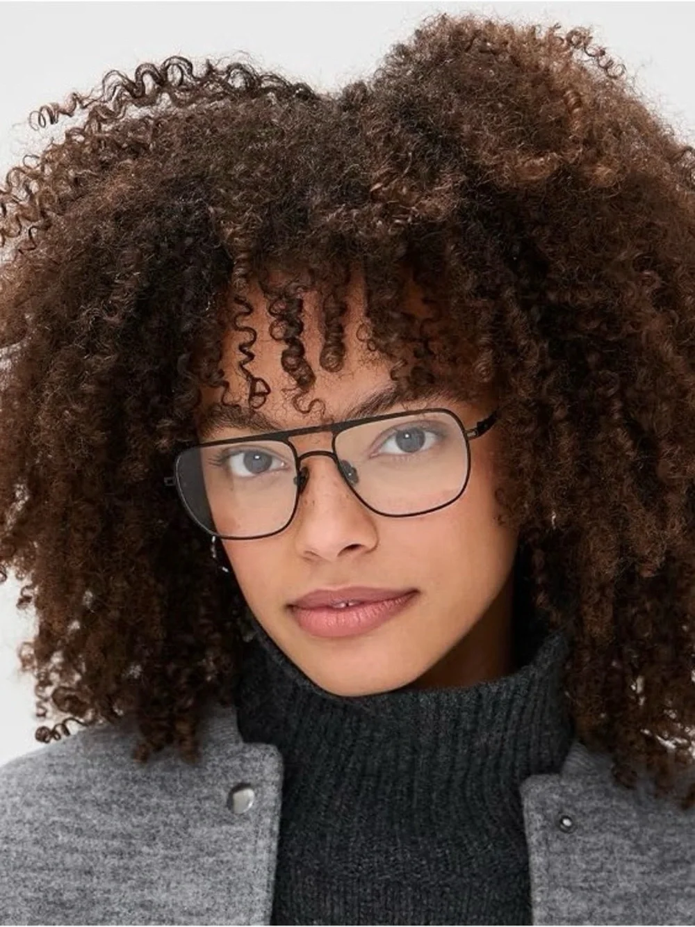 Elise Johnson Jane style Sleek Black Metal Aviator Glasses